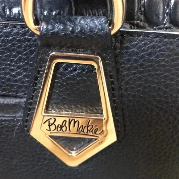 Bob Mackie Black Handbag with Double Handle and Crossbody/Shoulder Strap. - Picture 7 of 11